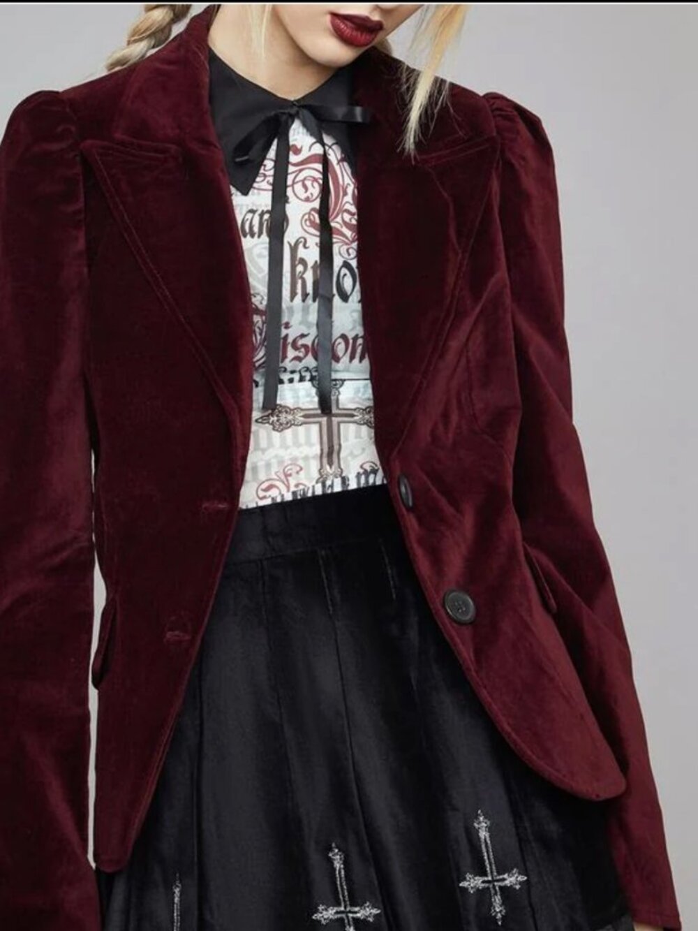 Regal Burgundy Velvet Jacket Blazer